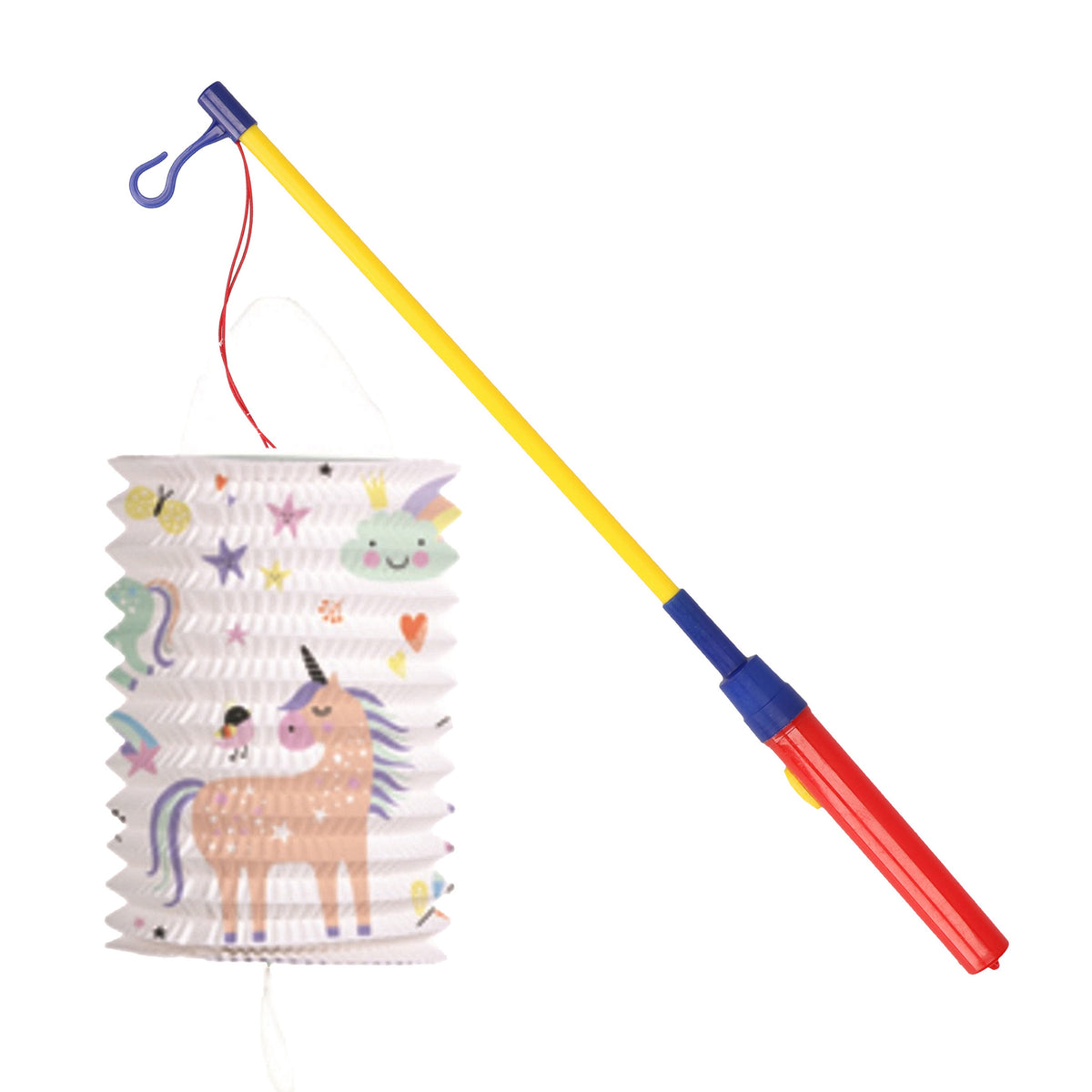 trek-lampion-eenhoorns-meerkleurig-h16-cm-papier-met-lampionstokje-40-cm_10408558