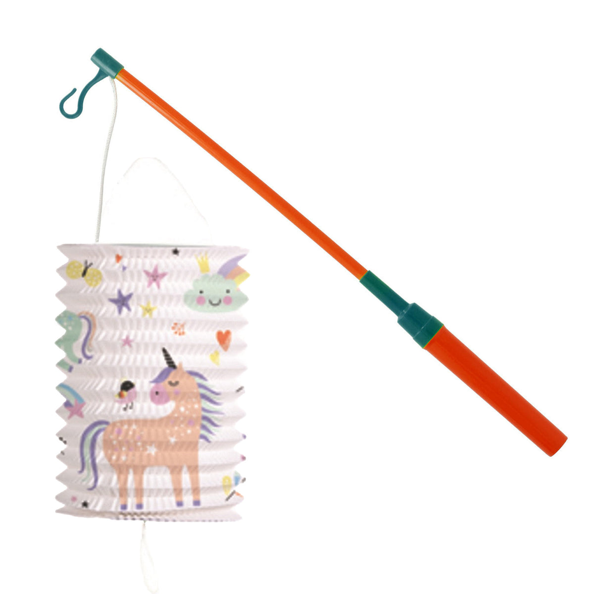 trek-lampion-eenhoorns-meerkleurig-h16-cm-papier-met-lampionstokje-40-cm_10408562