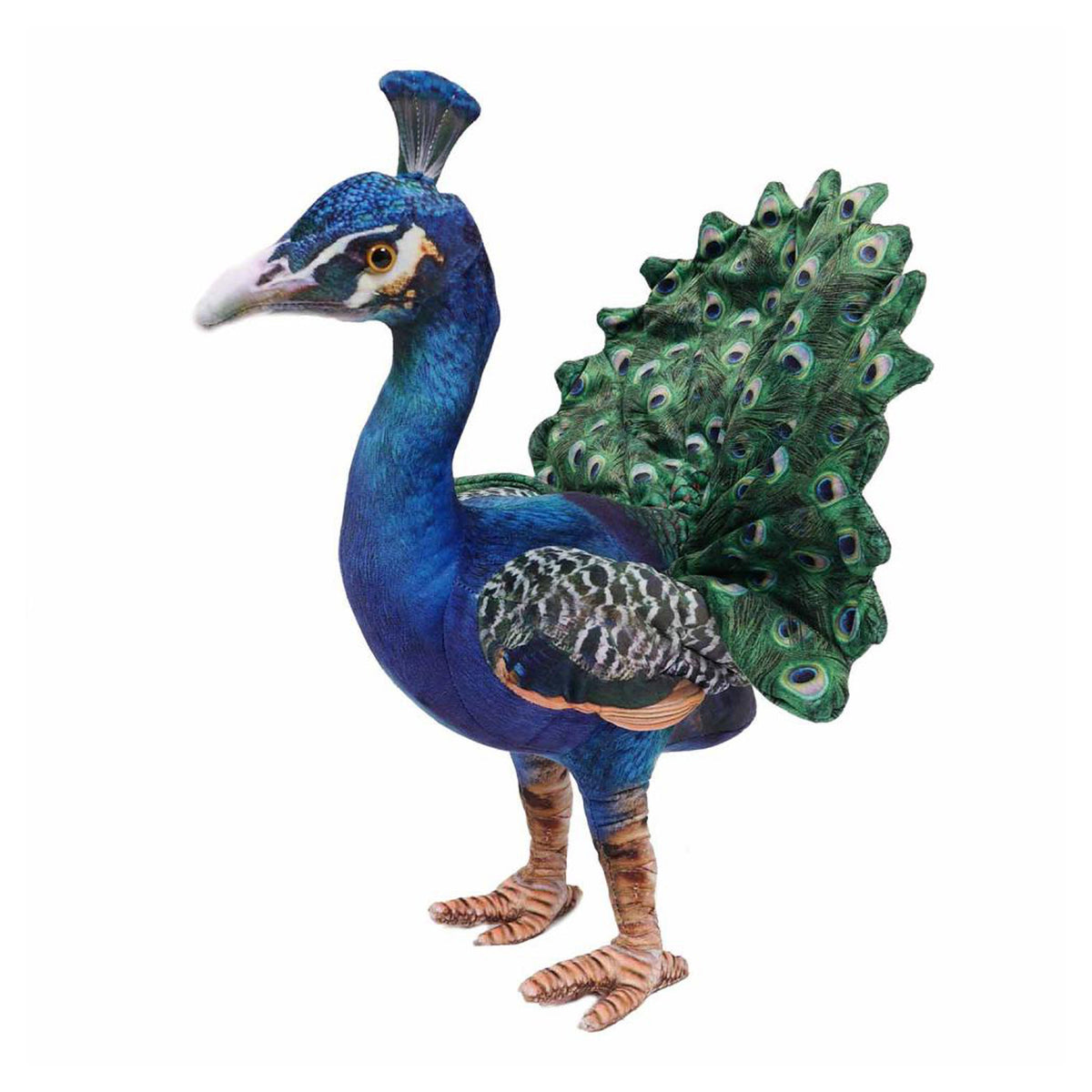 Stuffed Animal Peacock - soft plush fabric - premium quality cuddly toys - blue - 40 cm