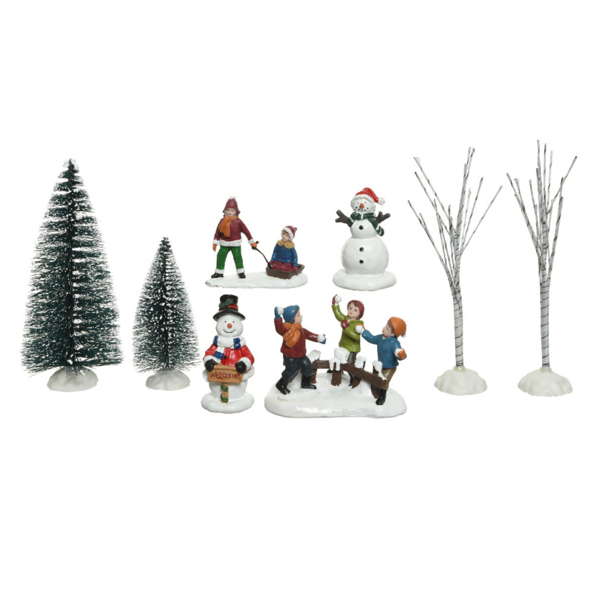 8x-stuks-kerstdorp-accessoires-figuurtjes-poppetjes-en-kerstboompje_10273577