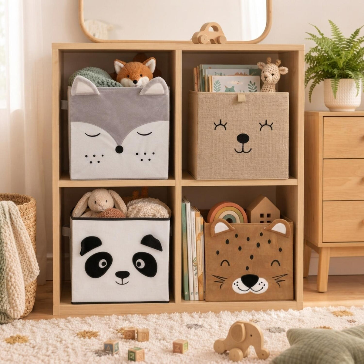atmosphera-opbergmanden-kastmanden-4x-stuks-voor-kinderkamer-dieren-thema-29-x-29-x-29-cm_10501587-1