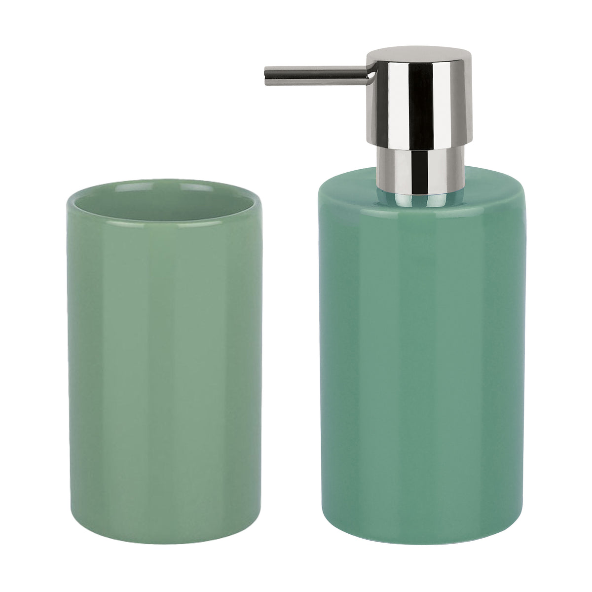 badkamer-accessoires-set-zeeppompje-drinkbeker-porselein-groen_10416601