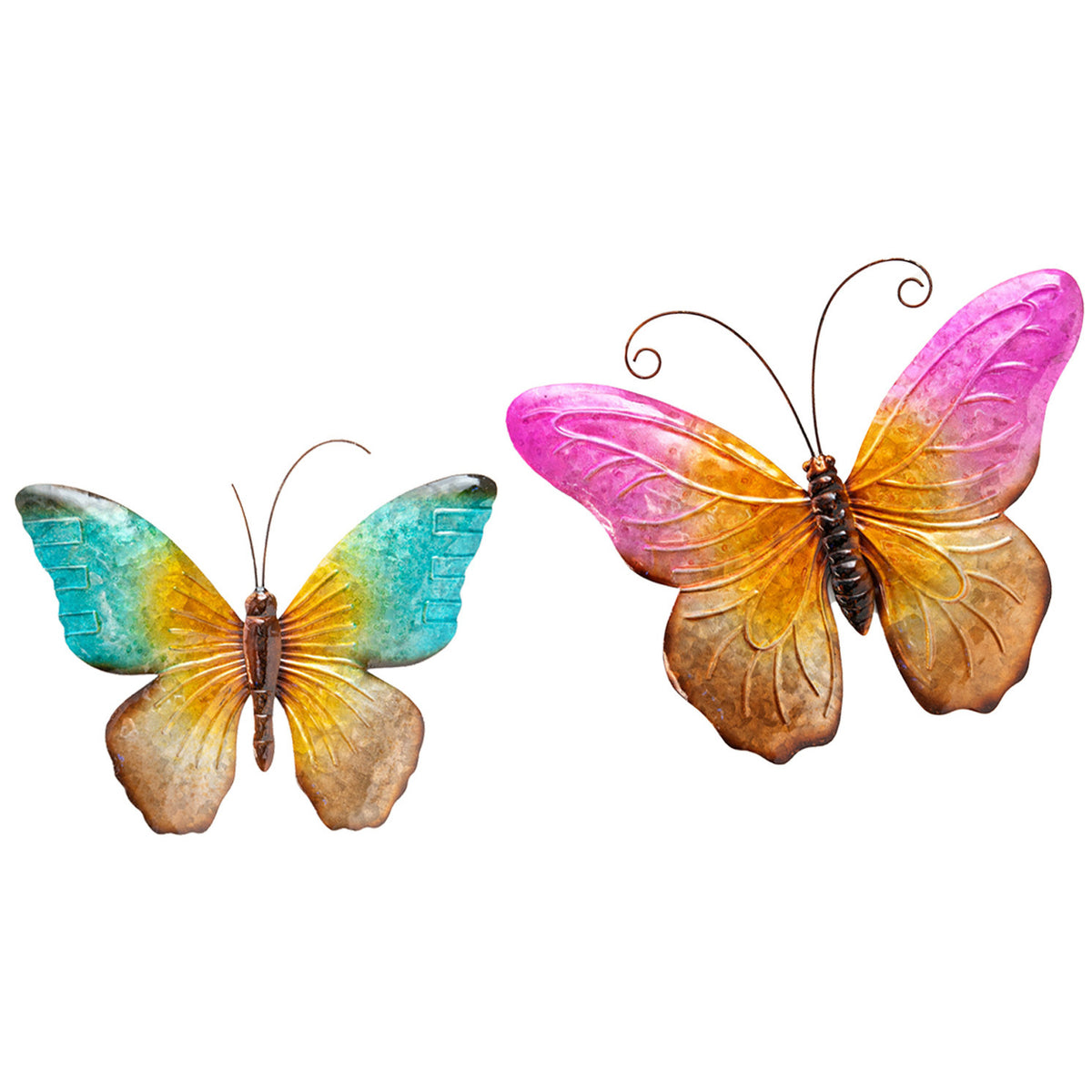 wanddecoratie-vlinders-2x-blauw-roze-32-x-24-cm-44-x-32-metaal-muurdecoratie-schutting_10435630