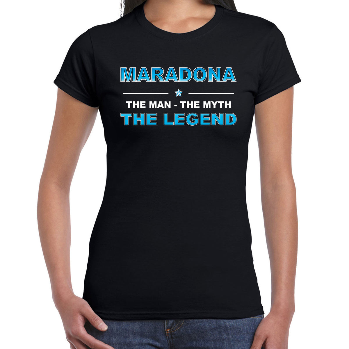 maradona-naam-tshirt-the-man--the-myth--the-legend-zwart-voor-dames_10249645-2