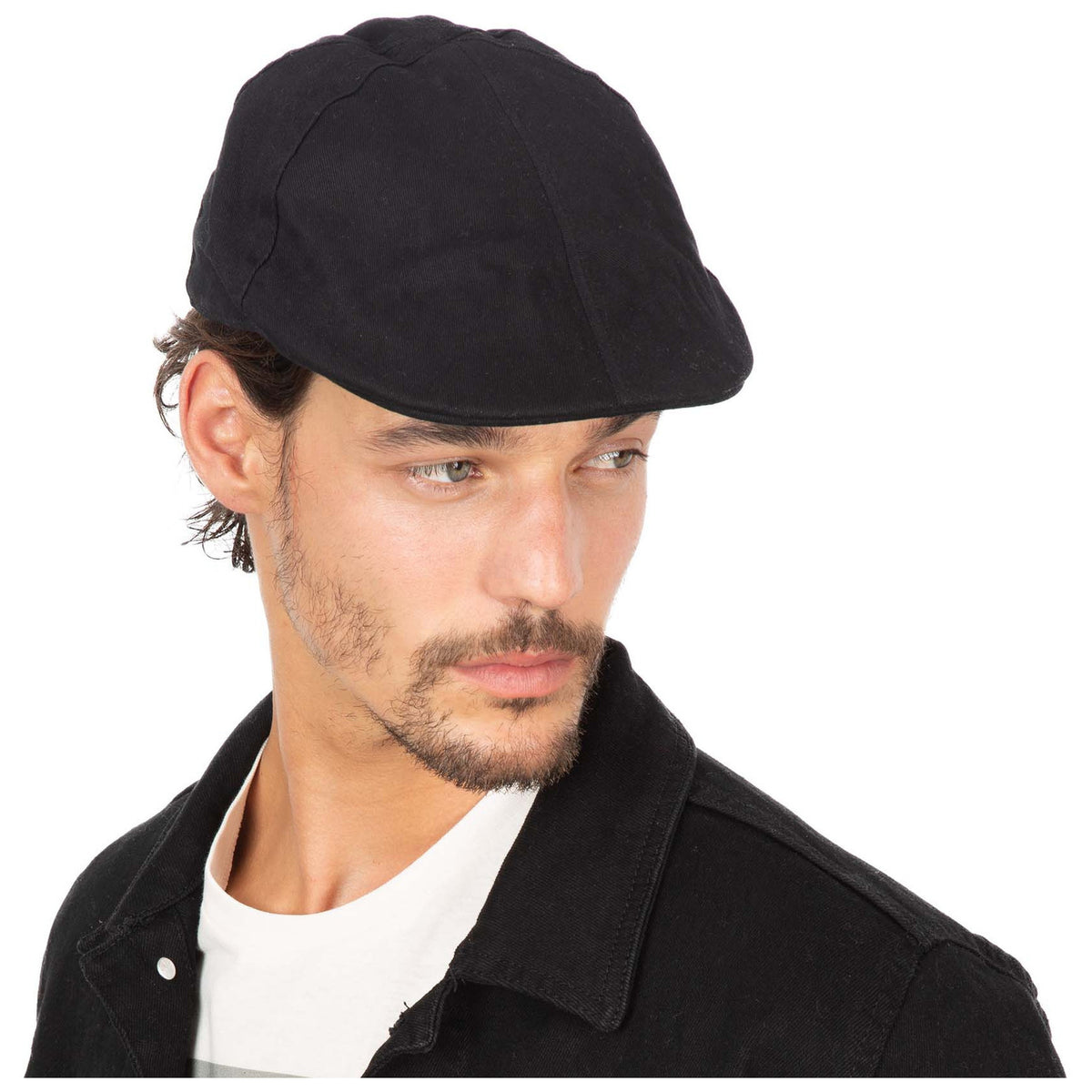 flat-cap-pet-voor-heren-zwart-katoen-basic-hoofdmaat-58-cm_10089653-2