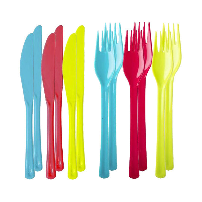 set-van-12x-messen-en-12x-vorken-kunststof-herbruikbaar-plastic-19-cm-bbq--verjaardag_10463655
