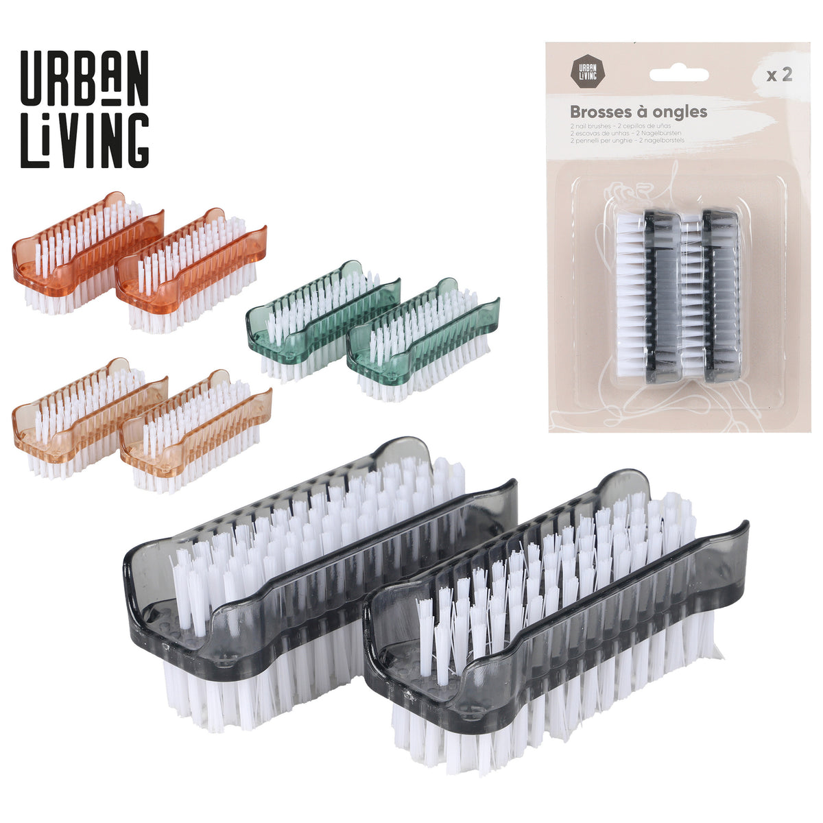 urban-living-nagelborstels-set-van-2x-stuks-kunststof-grijs-11-cm-schoonmaakborstels_10444655