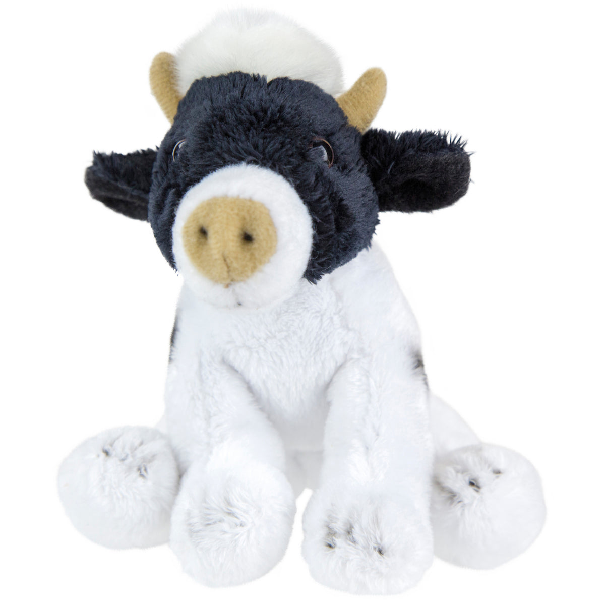 pluche-knuffel-dieren-zittende-koe-15-cm_10324662