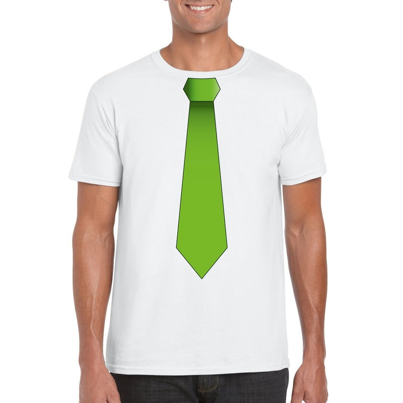 wit-tshirt-met-groene-stropdas-heren_10117679