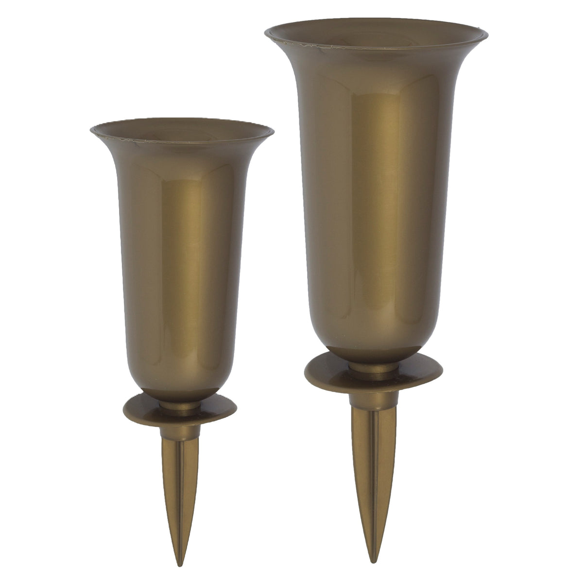 grafvazen-kunststof-set-2x-goud-h37-en-32-cm-bloemenvaas-voor-herdenkingsplaats-kerkhof_10443699