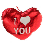 Sierkussen - Rood - 14 cm - glimmend - hart I Love You - Valentijn