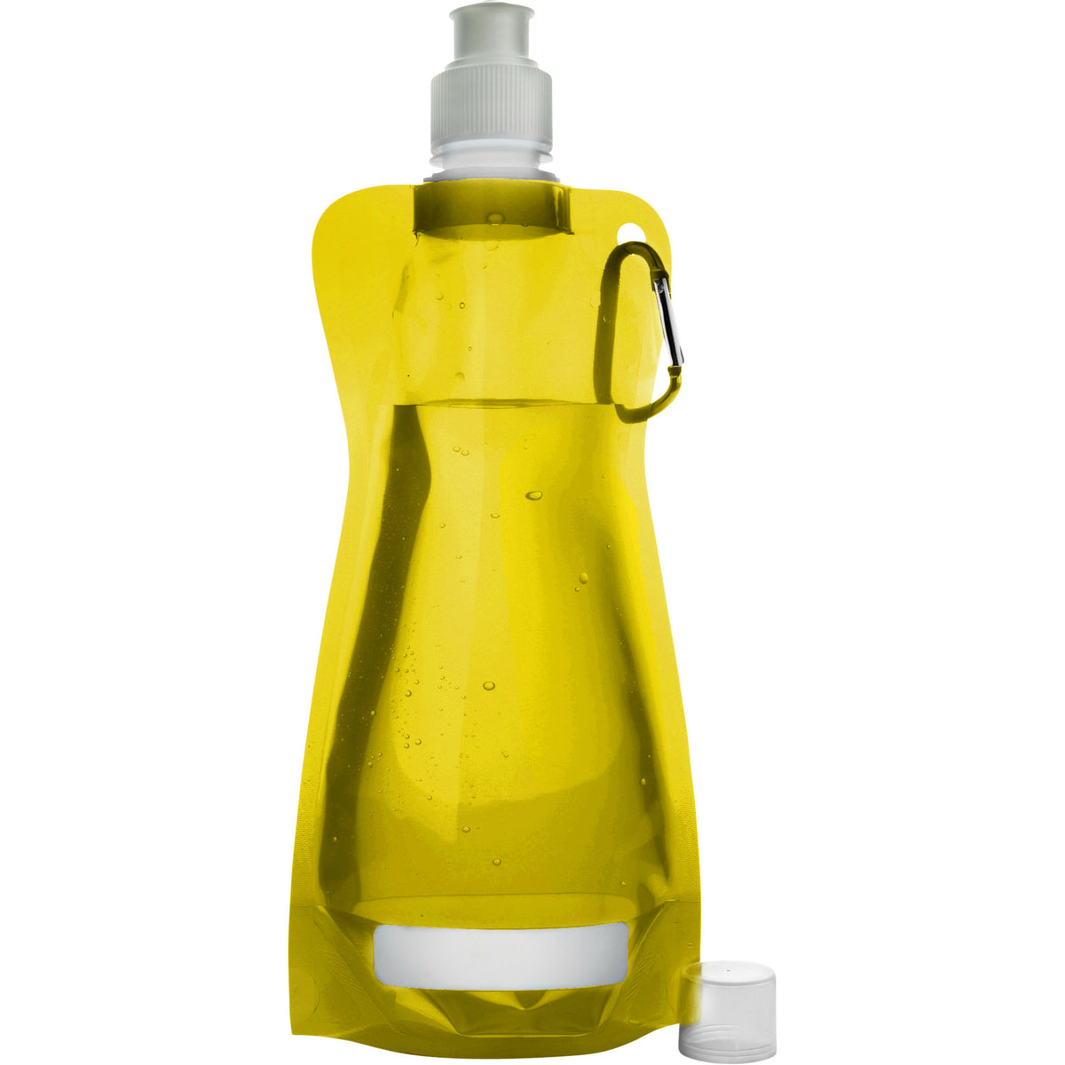 waterfles-drinkfles-opvouwbaar-geel-kunststof-420-ml-schroefdop-karabijnhaak_10400714
