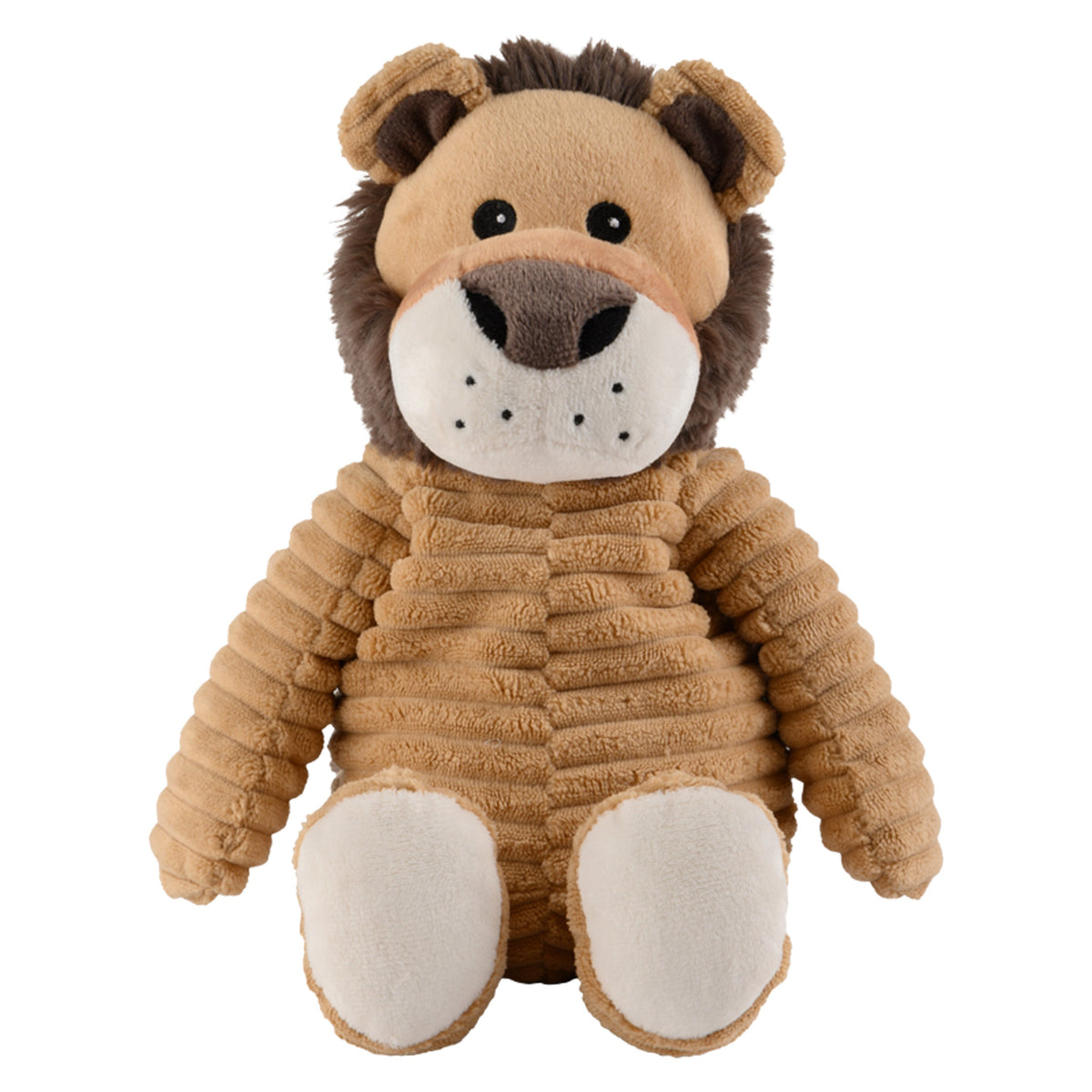 Heat/microwave warming soft toy - Lion - light brown - 30 cm - washable - wheat bag