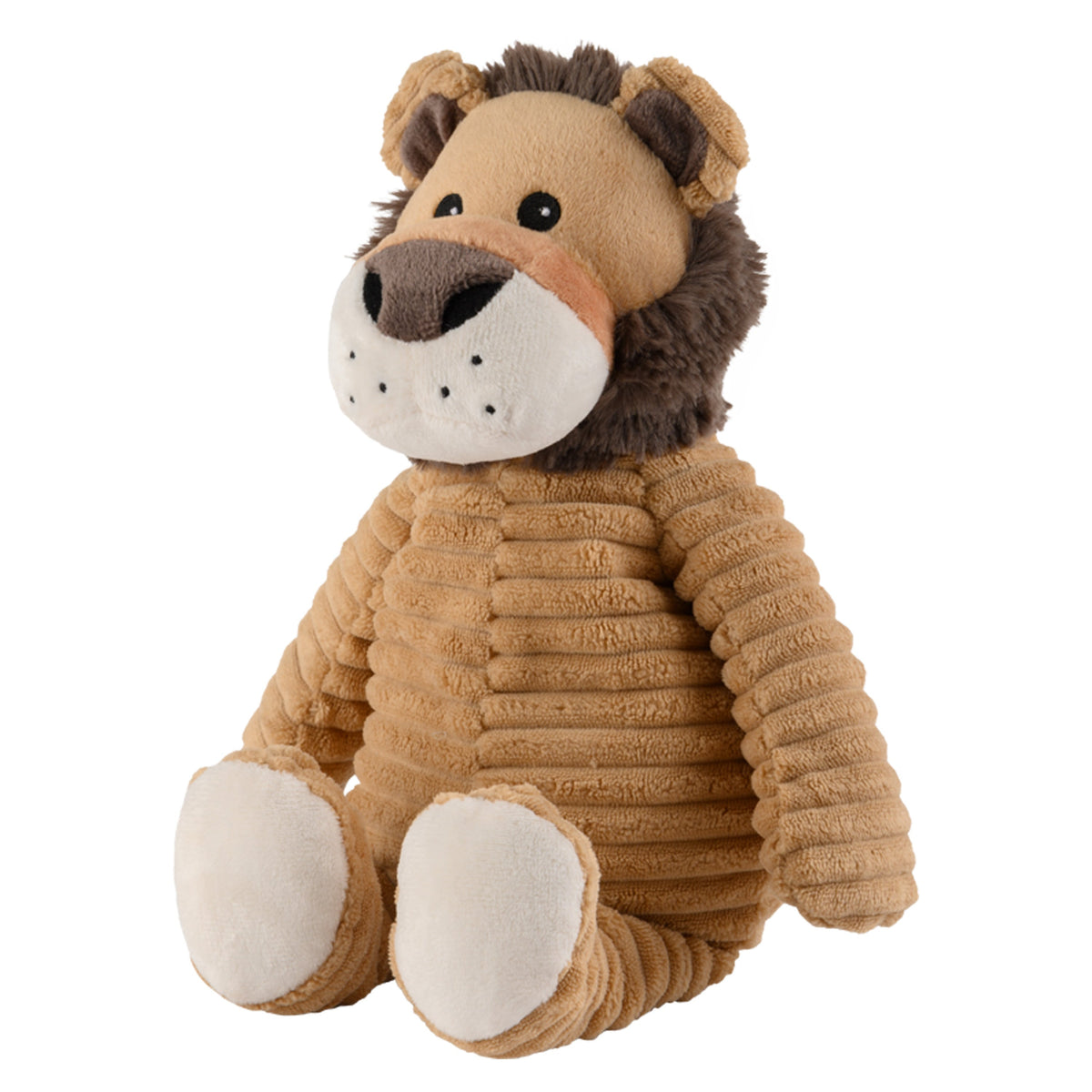 Heat/microwave warming soft toy - Lion - light brown - 30 cm - washable - wheat bag