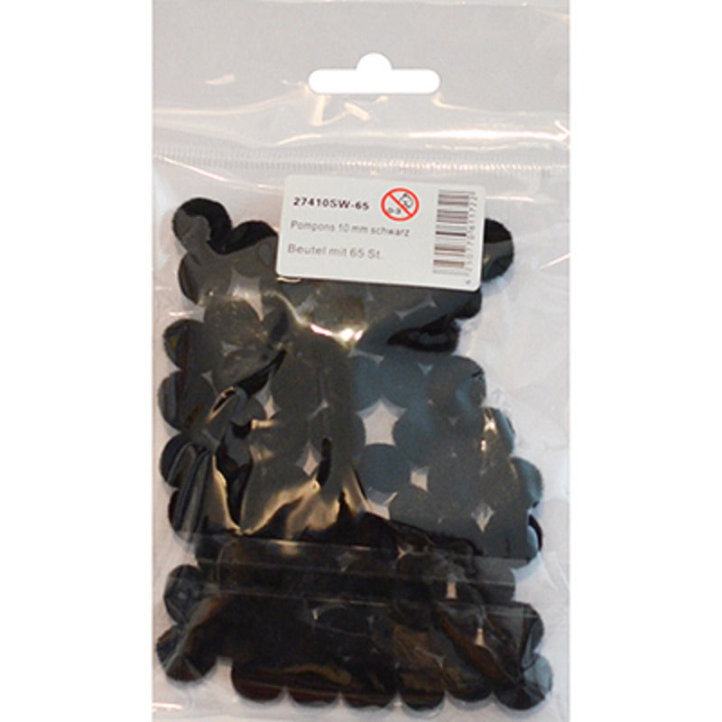 pompons-65x-zwart-10-mm-hobby-knutsel-materialen_10411720-1