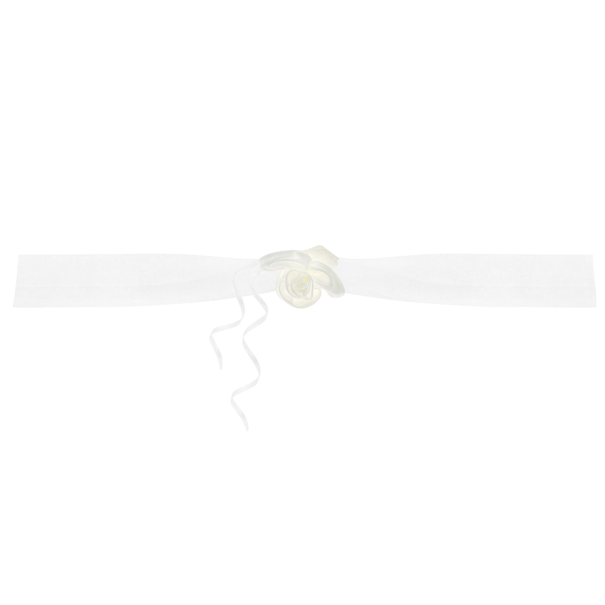 trouwauto-organza-lint-rozen-bruiloft-creme-2x-stuks-just-married_10396721-1