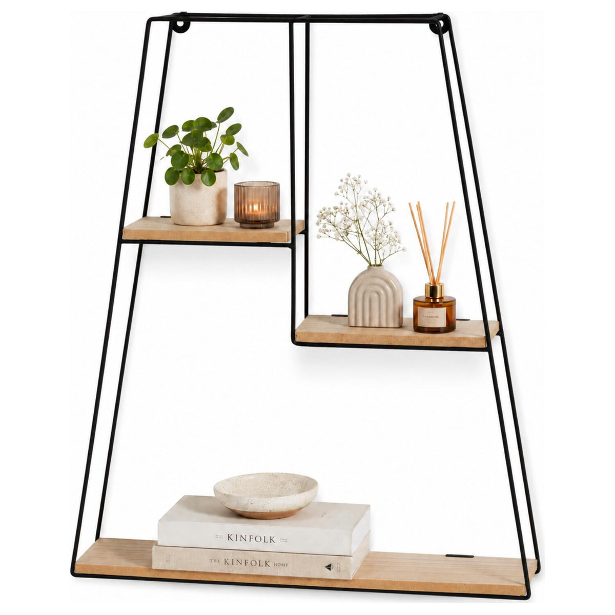 wandplank--wandrekje-decohome-naturel-zwart-3-niveaus-40-x-10-x-50-cm_10497723-2