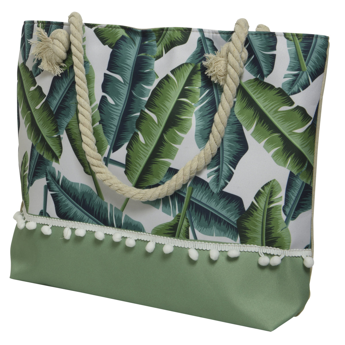 decoris-strandtas-palm-beach-groen-45-x-35-cm-shopper-boodschappen-polyester_10218725-1