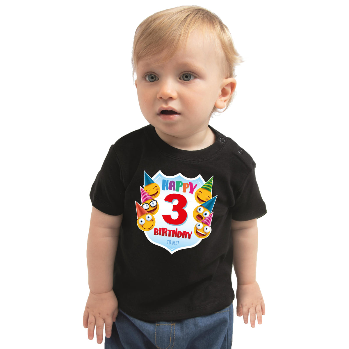 happy-birthday-3e-verjaardag-tshirt-shirt-3-jaar-met-emoticons-zwart-peuters--kinderen_10216725