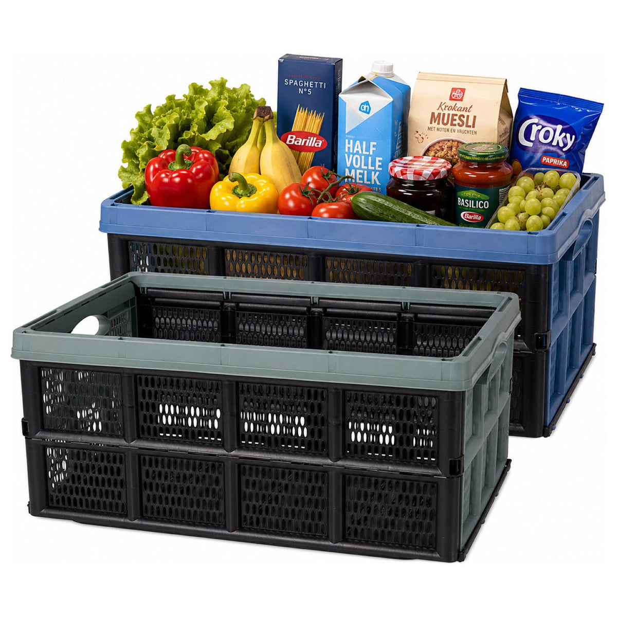 inklapbare-boodschappenkrat-2x-stuks-blauw--groen-32-liter-48-x-35-x-24-cm-vouwkrat_10503726