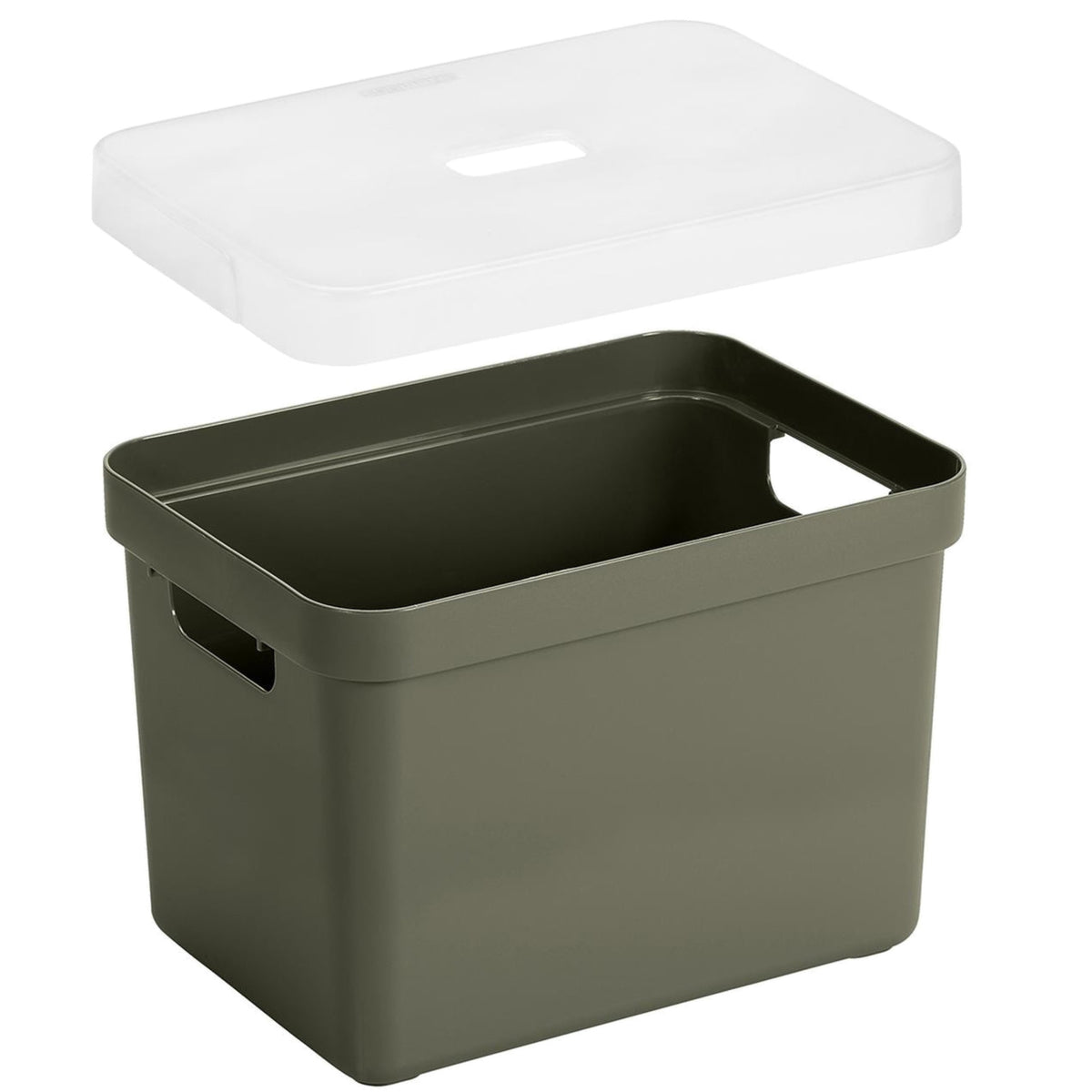sunware-opbergbox-met-transparante-deksel-1x-stuks-donkergroen-18l-kunststof-35x25x24cm_10353727
