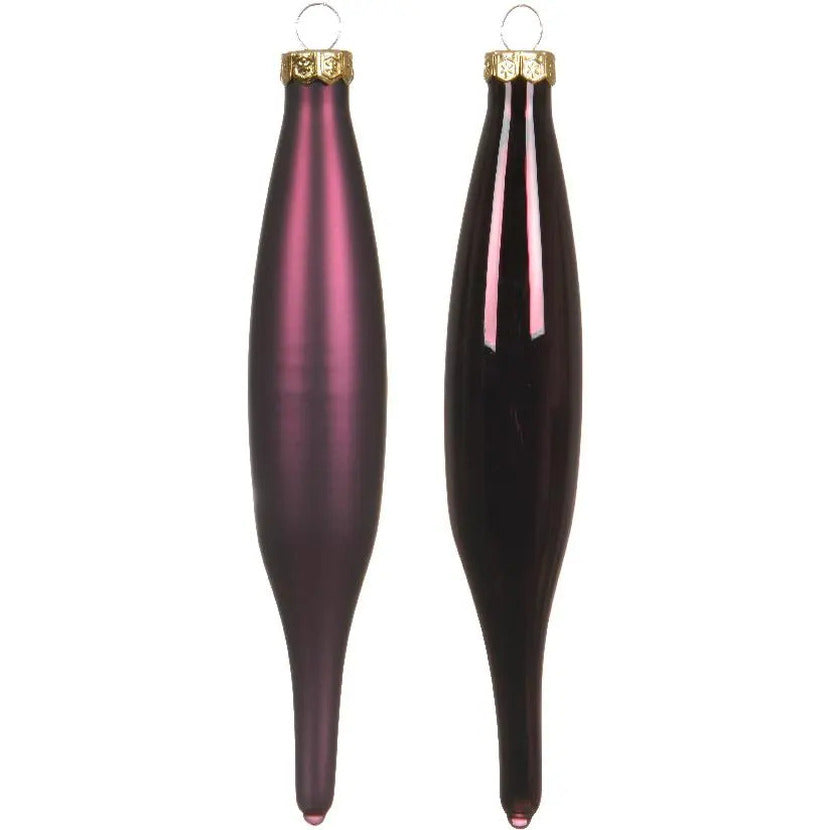 decoris-kerstbal-pegels-6x-aubergine-paars-d15-cm-glas-kersthangers-ijspegels_10458728