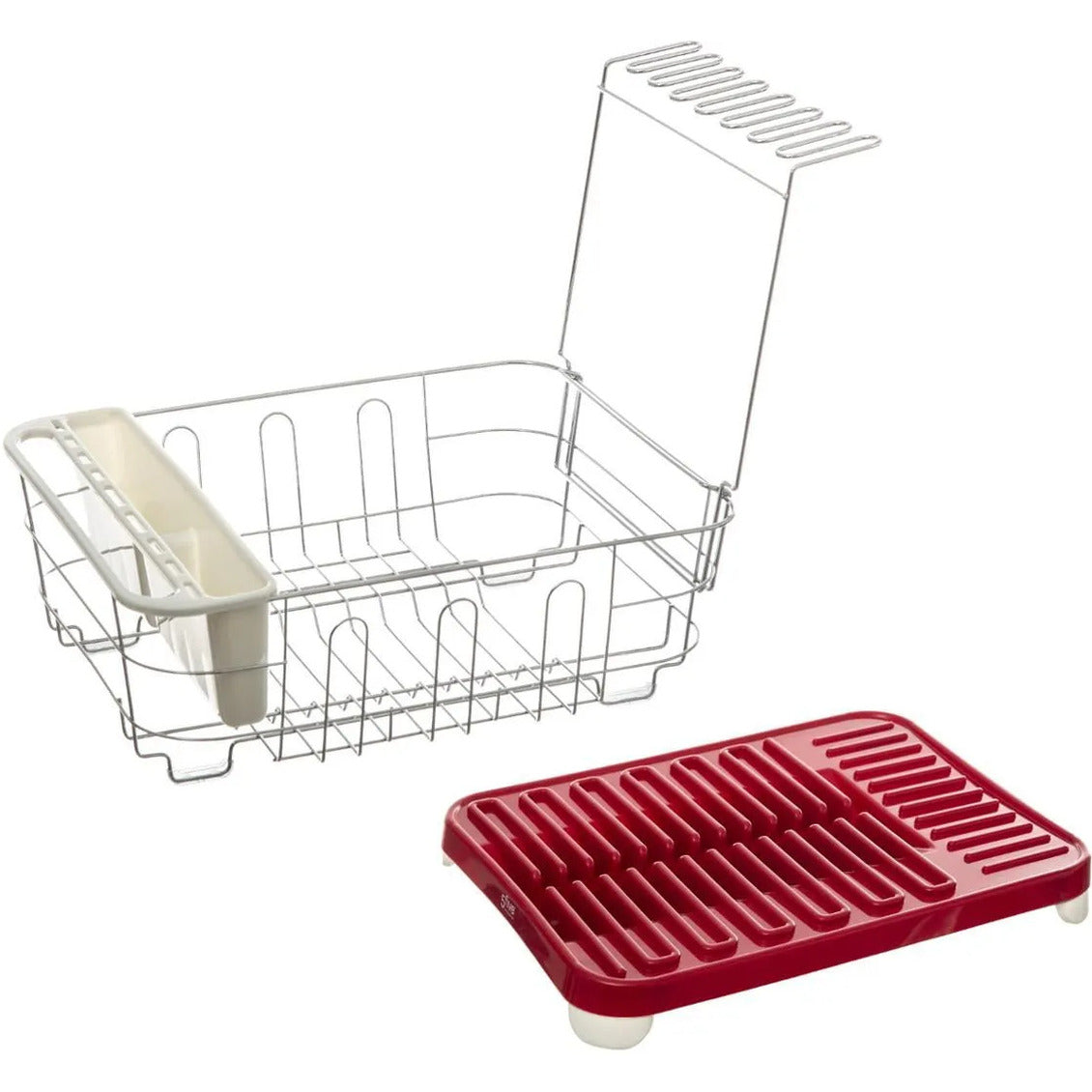 luxe-afdruiprek-afwasrek-rood-met-lekbak-en-extra-wijnglazen-houder-44-x-36-cm-van-metaal_10337729-1