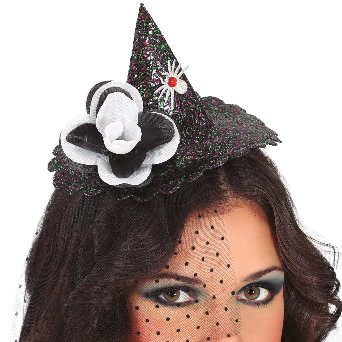 halloween-heksenhoed-mini-hoedje-op-diadeem-one-size-zwart-glitter-meisjes-dames_10406734-1