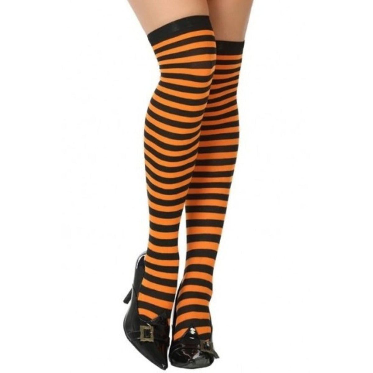 carnaval-verkleed-gestreepte-verkleed-kousen-voor-dames-oranje-zwart-one-size_10132739-1