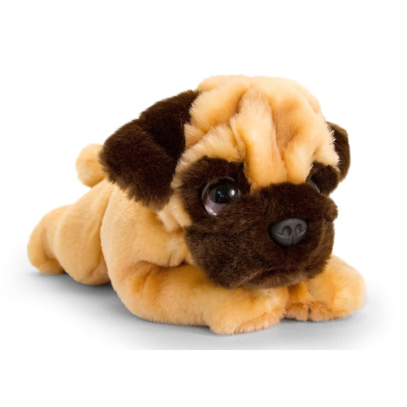 Keel Toys Pug brown dog soft toy 25 cm