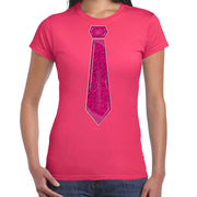 verkleed-tshirt-voor-dames-stropdas-glitter-roze-roze-carnaval-foute-party_10422752-1