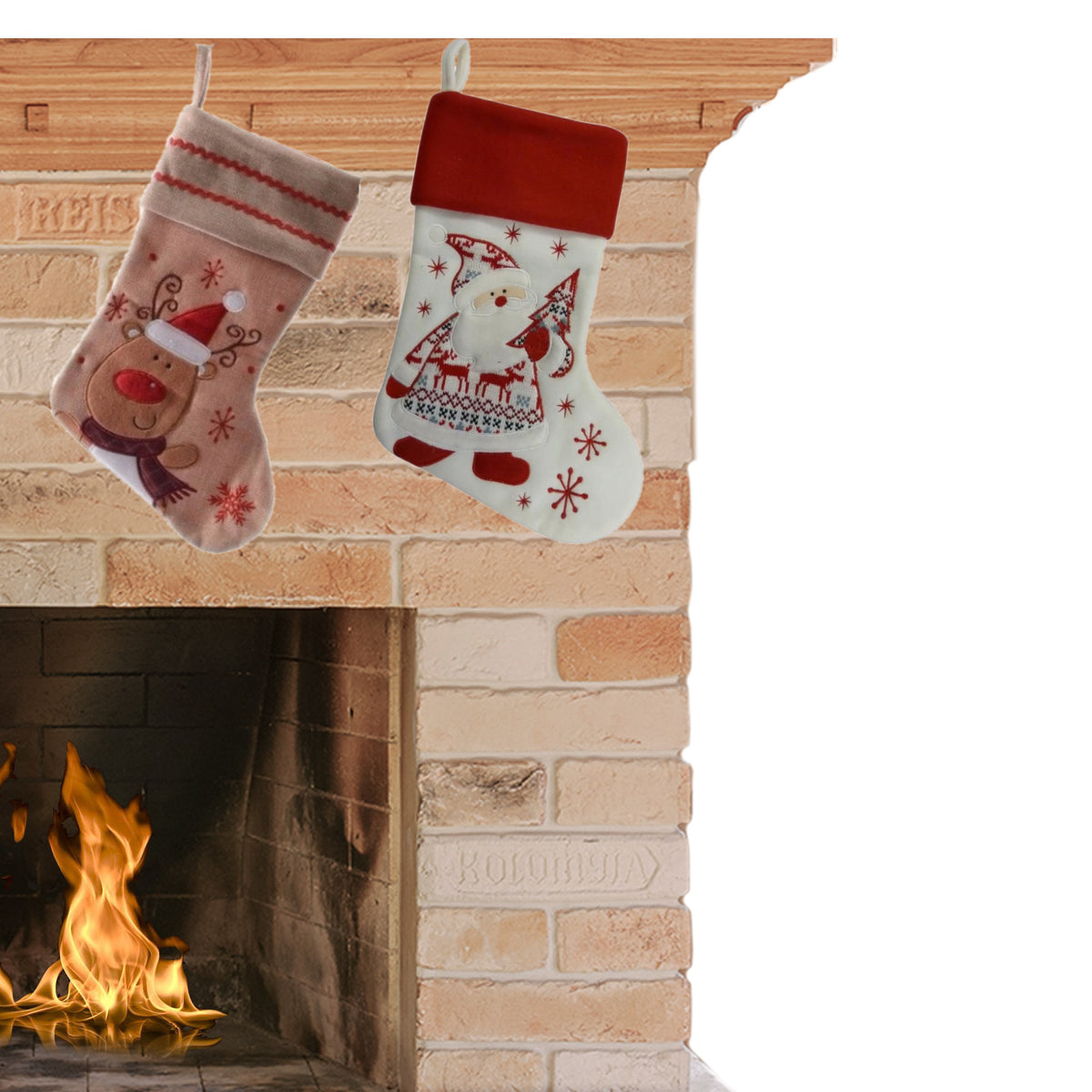 set-van-2x-stuks-kerstsokken-h45-cm-pluche-jute_10359757
