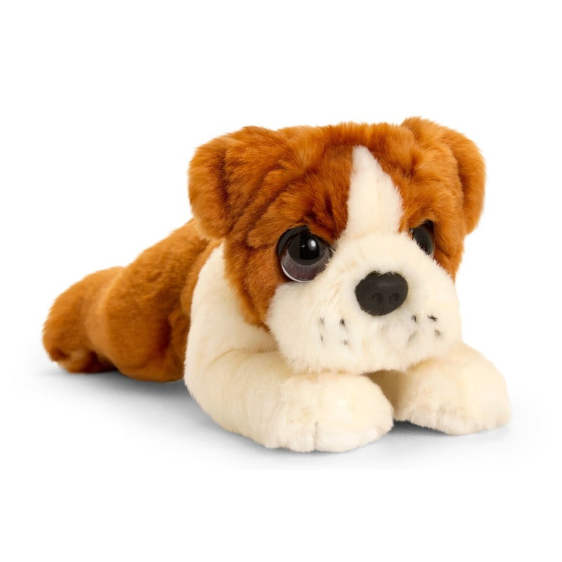 Keel Toys plush brown/white Bulldog dog soft toy 25 cm