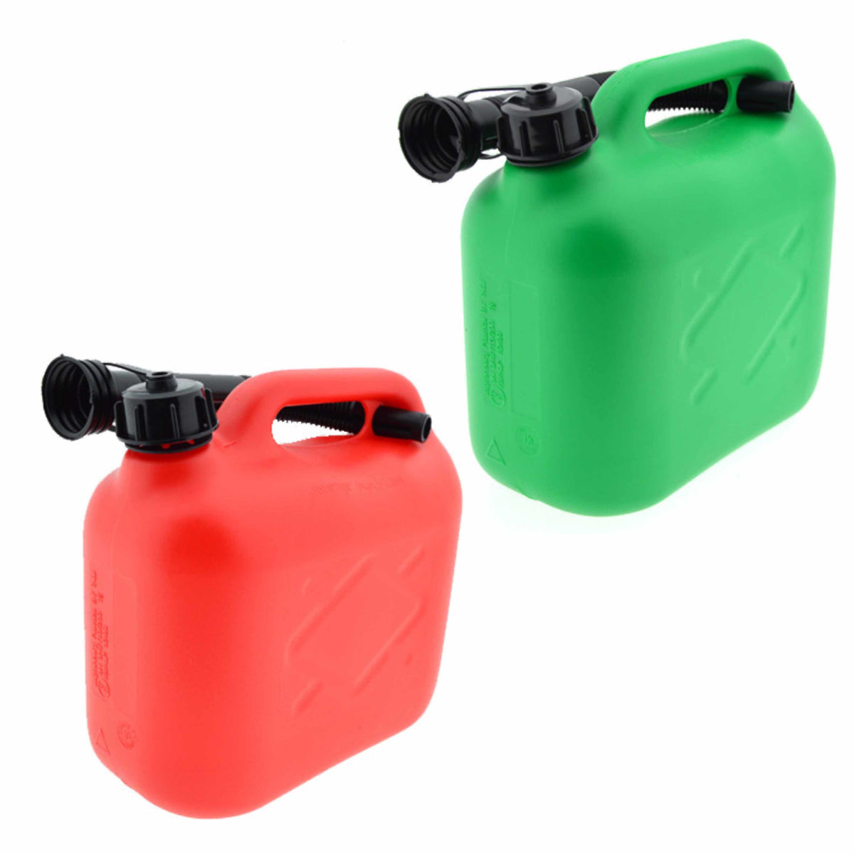 2x-stuks-jerrycans-5-liter-groen-en-rood-voor-brandstof_10283783