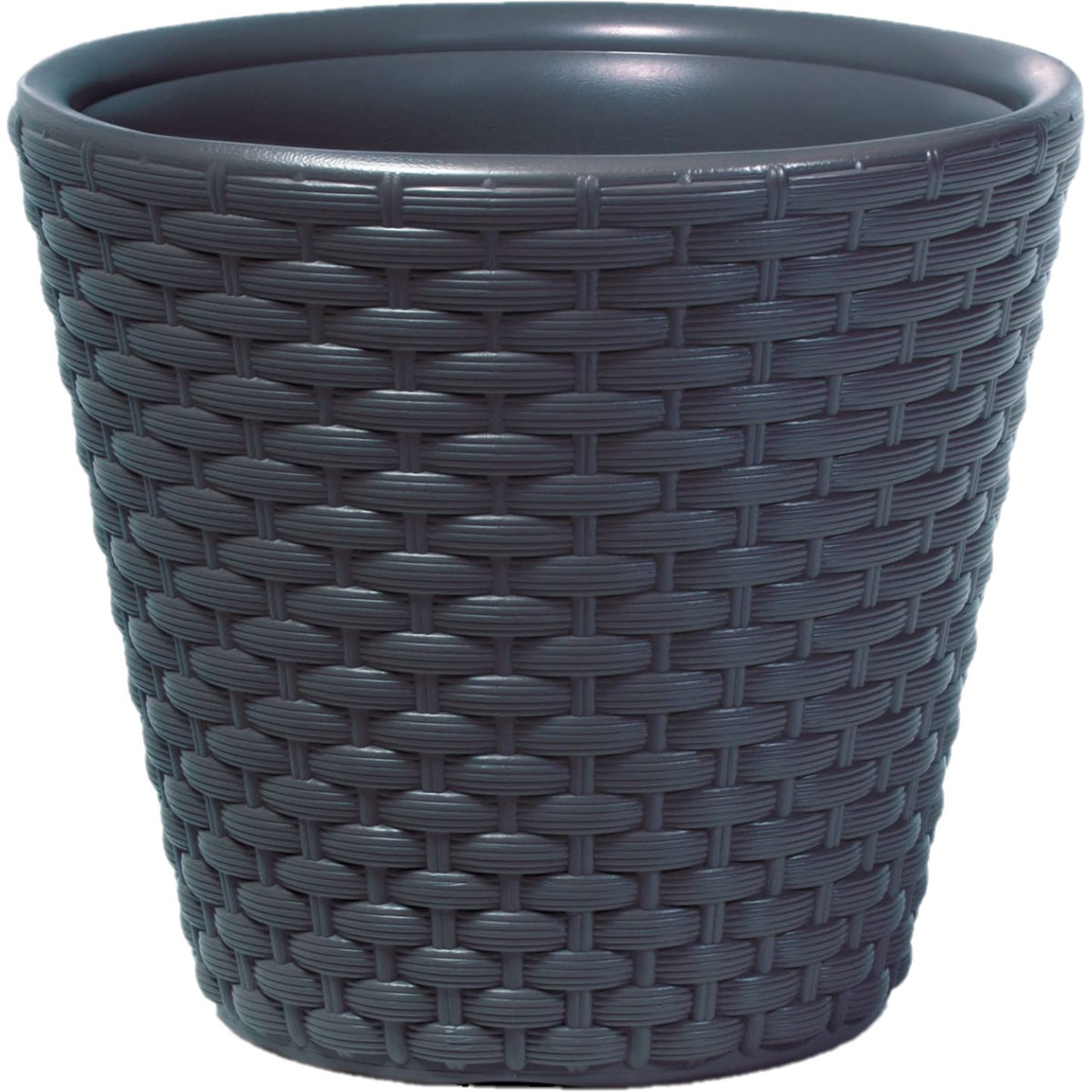 1x-stuks-kunststof-rato-rotan-bloempotten-plantenpotten-antraciet-30-cm_10248783