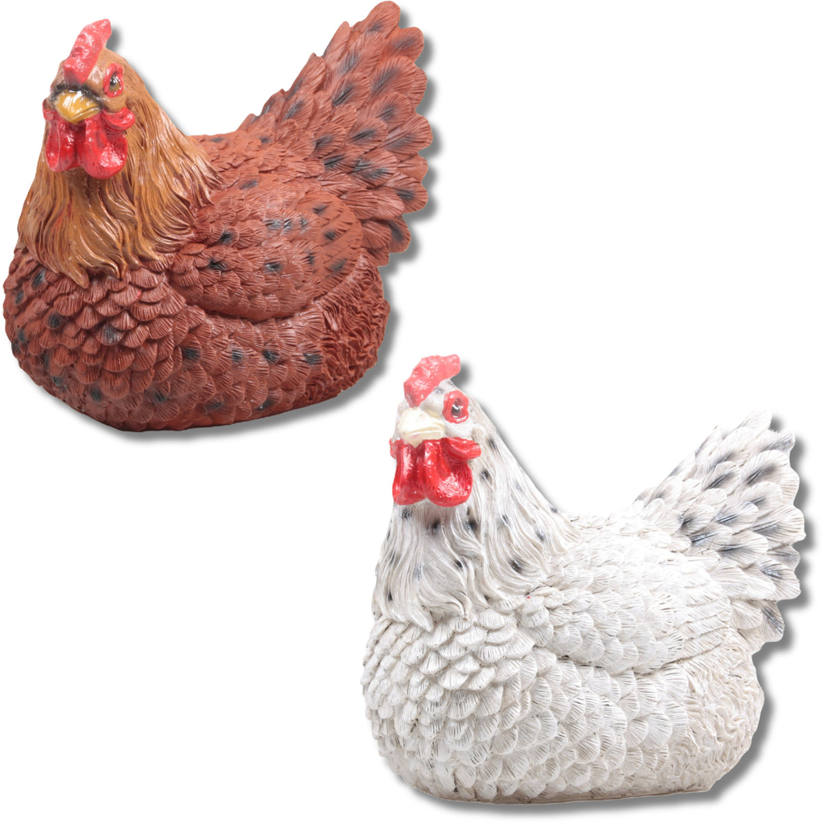 2x-kip-tuin-beeldje-voor-binnen-buiten-24-x-18-x-20-cm-dieren-tuinbeelden-_10471793