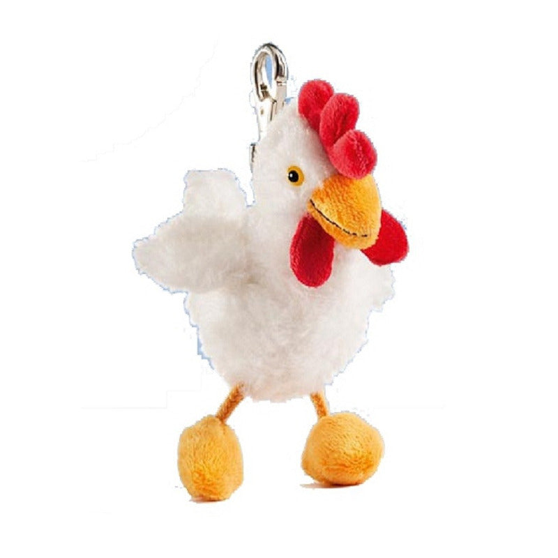 Plush chicken soft toy keyring 12 cm