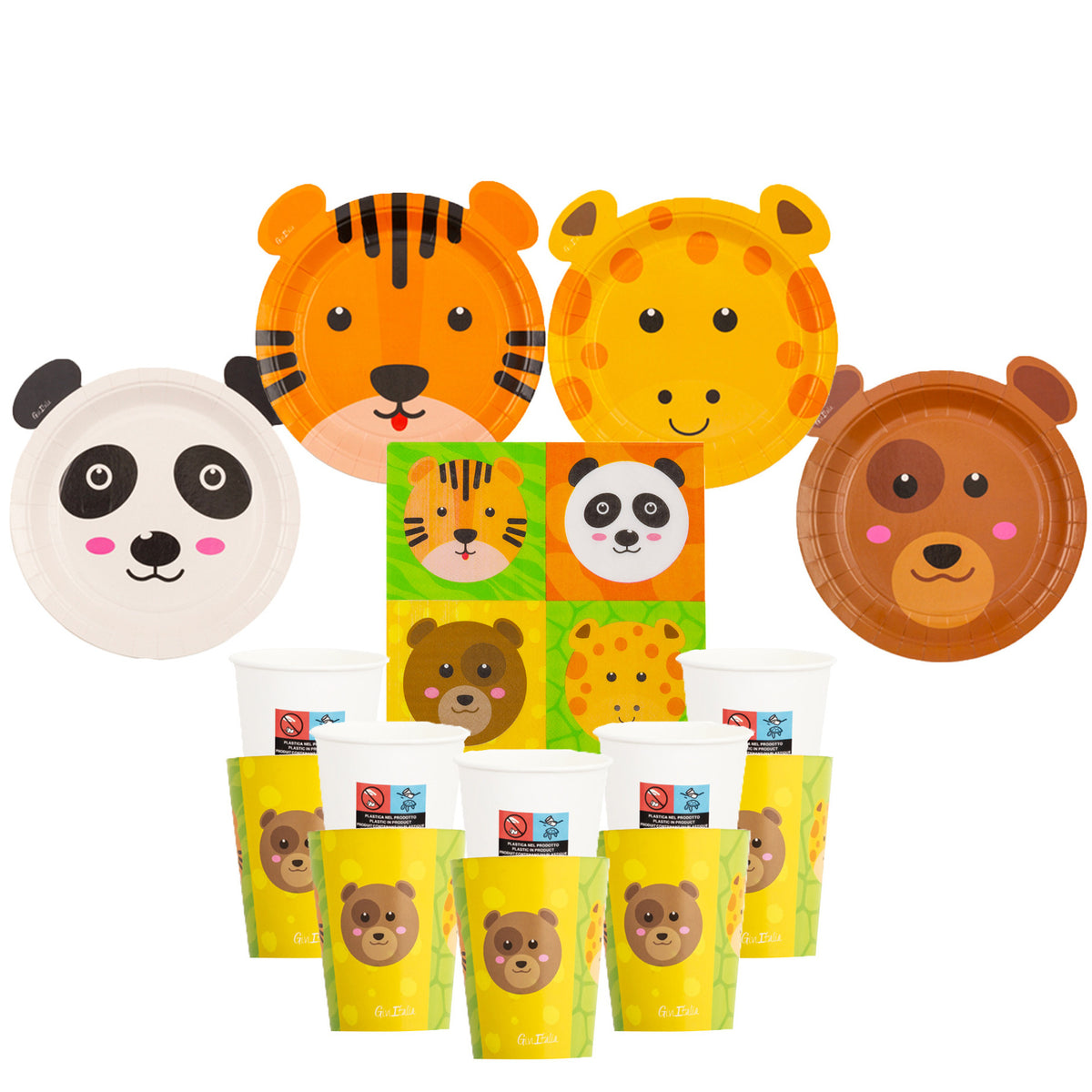 kinderfeest-bordjes-servies-set-16personen-dierentuin-thema-gevormd-papier-karton_10440795