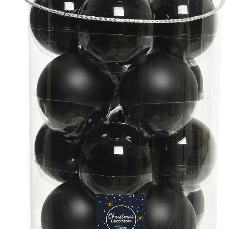 decoris-kerstballen-16x-stuks-zwart-glas-8-cm-mat-glans-kerstboom-versiering_10367807-1