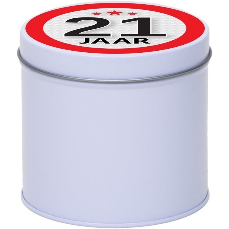 cadeau-koek-of-snoep-blik-met-21-jaar-opdruk-sticker-10-x-10-cm-cadeauverpakking-verjaardag_10175809