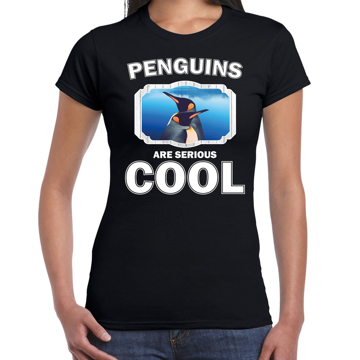 dieren-pinguin-tshirt-zwart-dames-penguins-are-cool-shirt_10242820