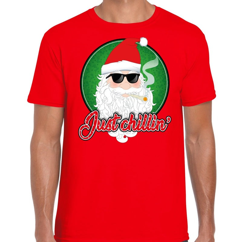 fout-kerst-shirt-just-chillin-rood-voor-heren_10173821