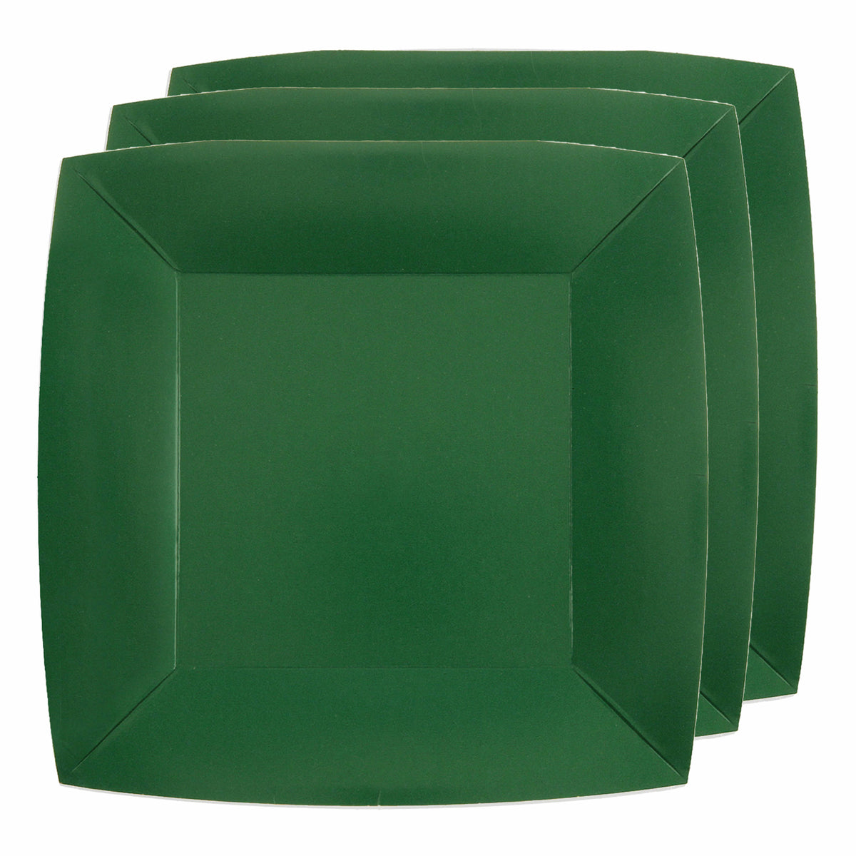santex-bordjes-karton-10x-vierkant-donker-groen-23-x-23-cm-feestbordjes_10376838