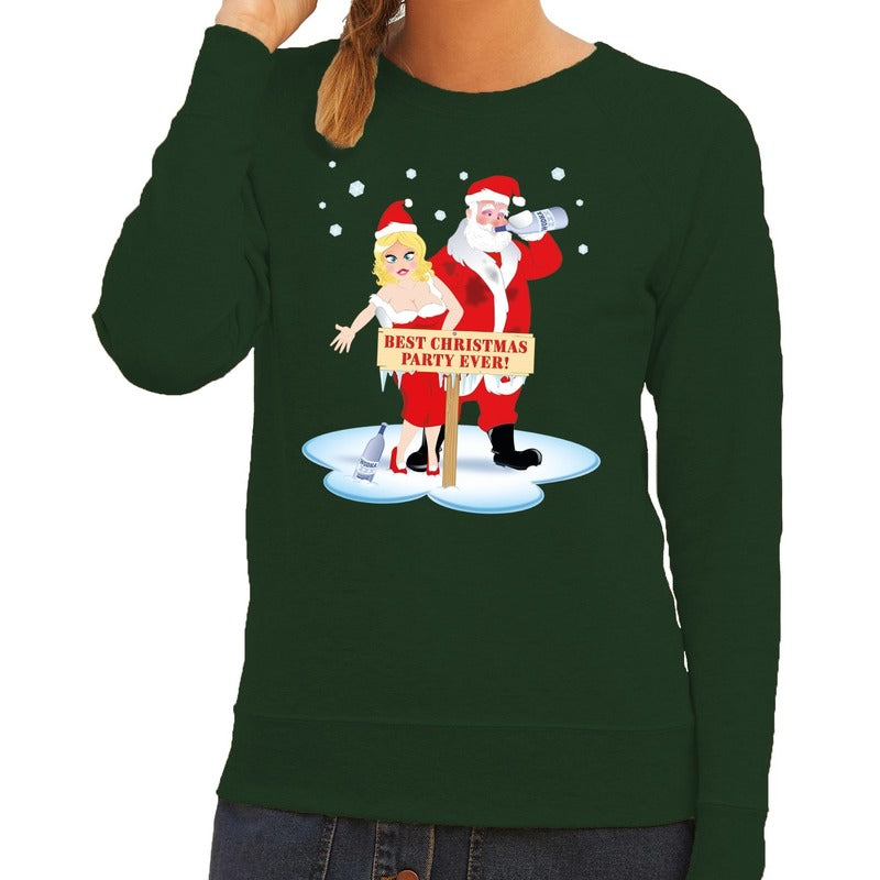 foute-kersttrui-sweater-dronken-kerstman-en-kerstvrouw-na-kerstborrel-groen-dames_10126846