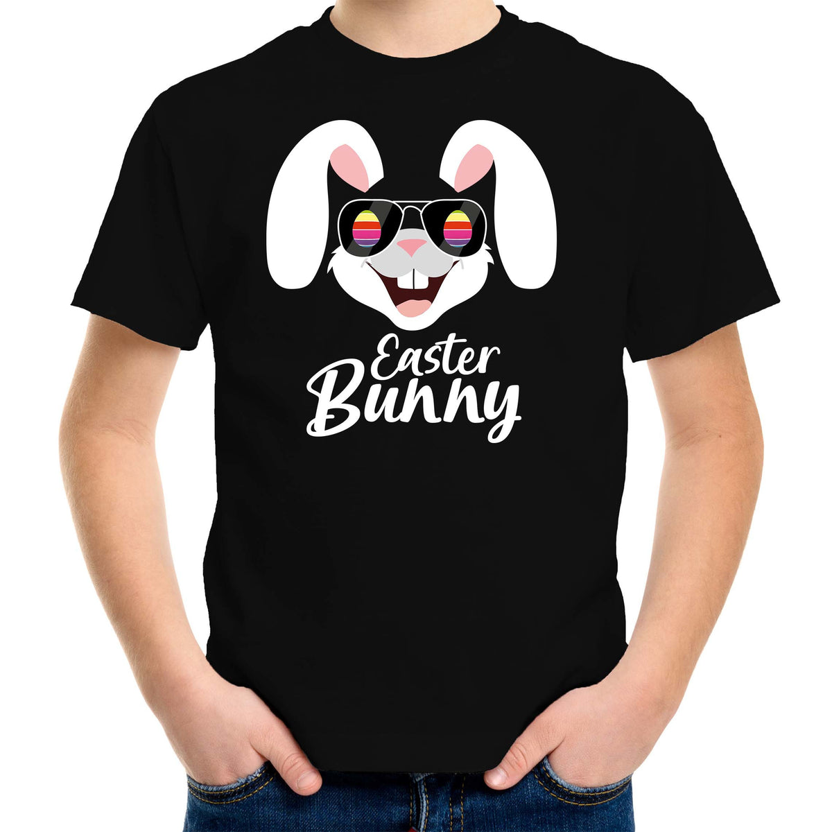 easter-bunny--paashaas-tshirt-zwart-voor-kinderen-foute-kleding--outfit-pasen_10340854
