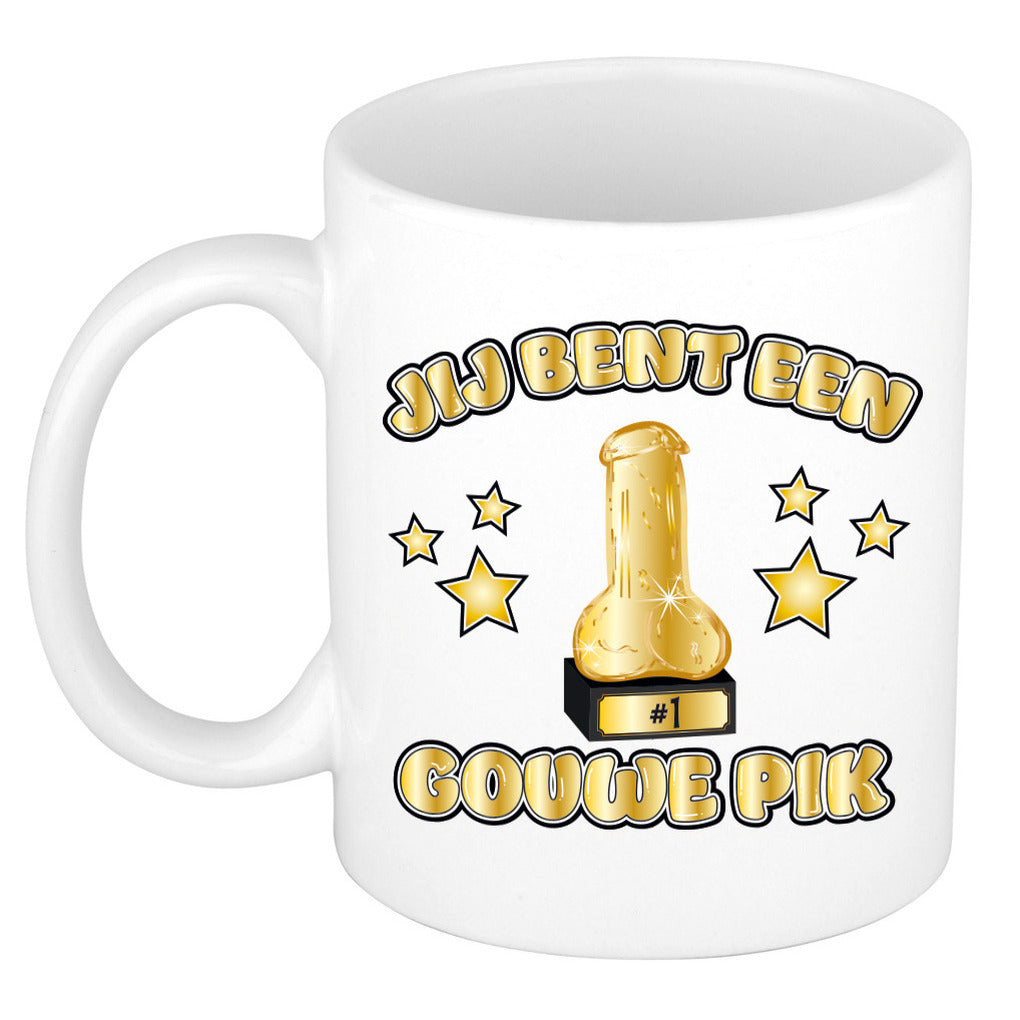 cadeau-koffie-thee-mok-jij-bent-een-gouwe-pik-grappig-goud-300-ml-voor-vriend_10415859