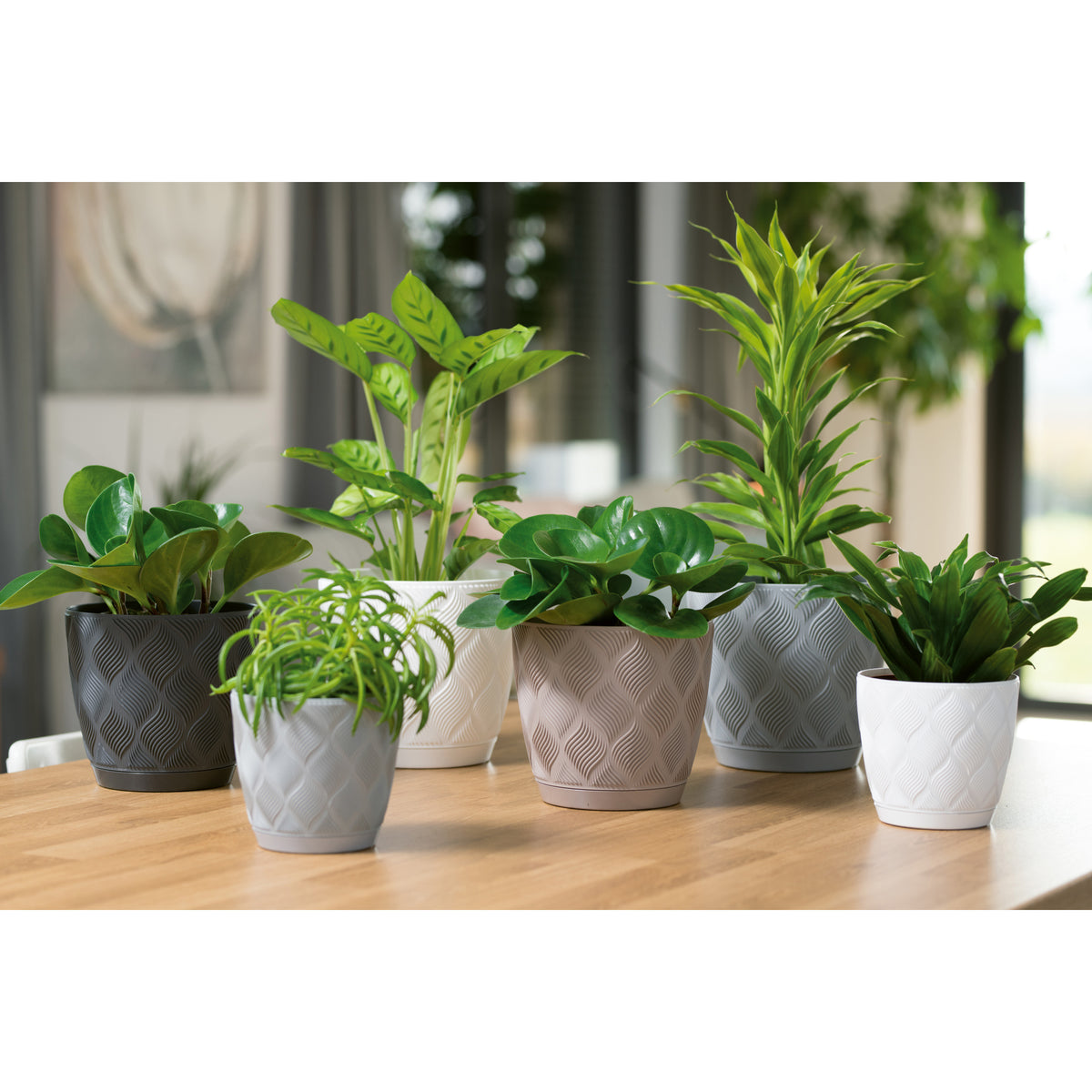 form-plastic-plantenpot-set-new-age-3x-stuks-kunststof-antraciet-met-schotel_10446864-1