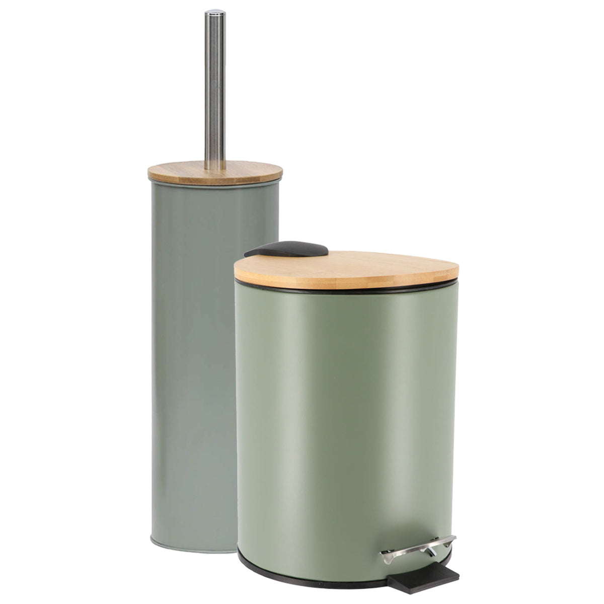 tendance-badkamerset-prullenbak-en-toiletborstel-bamboo-vibe-soft-close-olijfgroen-3-liter-_10464870