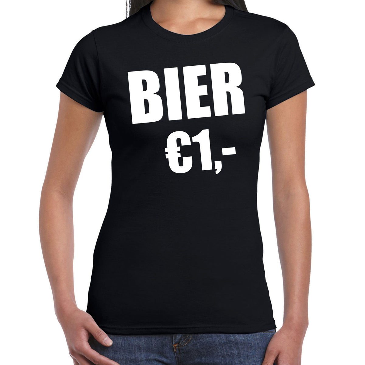 fun-tshirt-bier-1-euro-zwart-voor-dames_10280871-2