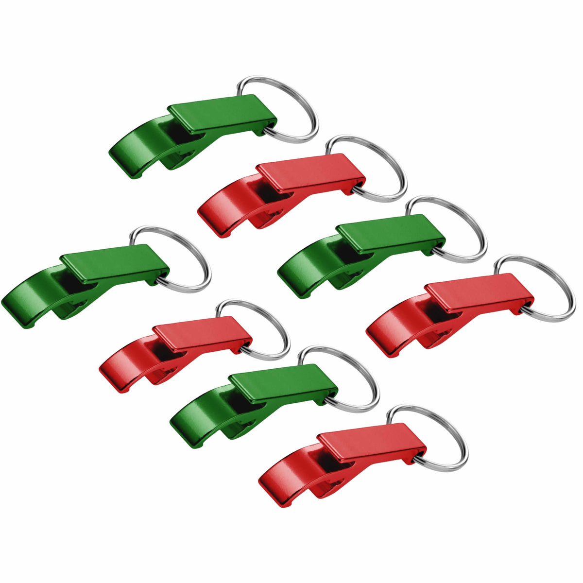 10x-stuks-flessen-openers-met-sleutelhanger-groen-en-rood-6-cm_10250874